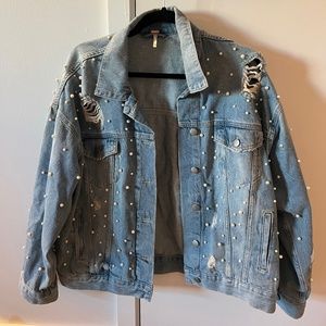 Free people pearl denim jacket